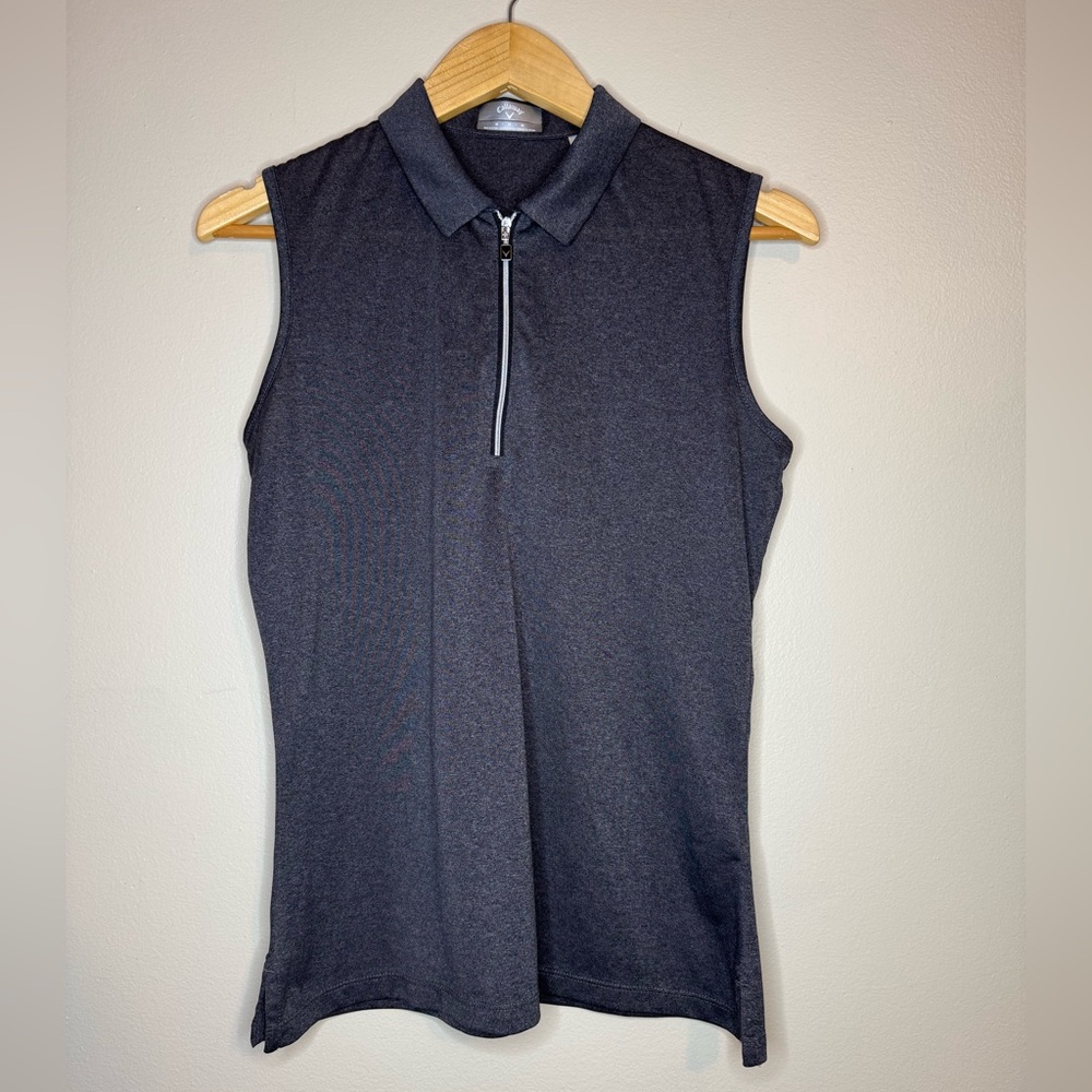 Callaway Golf Sleeveless Quarter Zip Polo Top Women's Medium